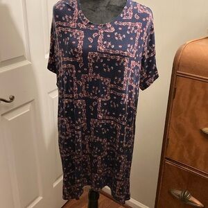 New Directions Navy and Pink Short Sleeve Tee